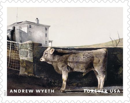 100 Cow Forever Stamps Andrew Wyeth Painting Postage for Mailing